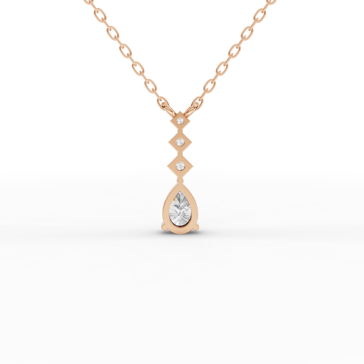 0.41 CT Pear Lab Grown Diamond Drop Necklace, view 5