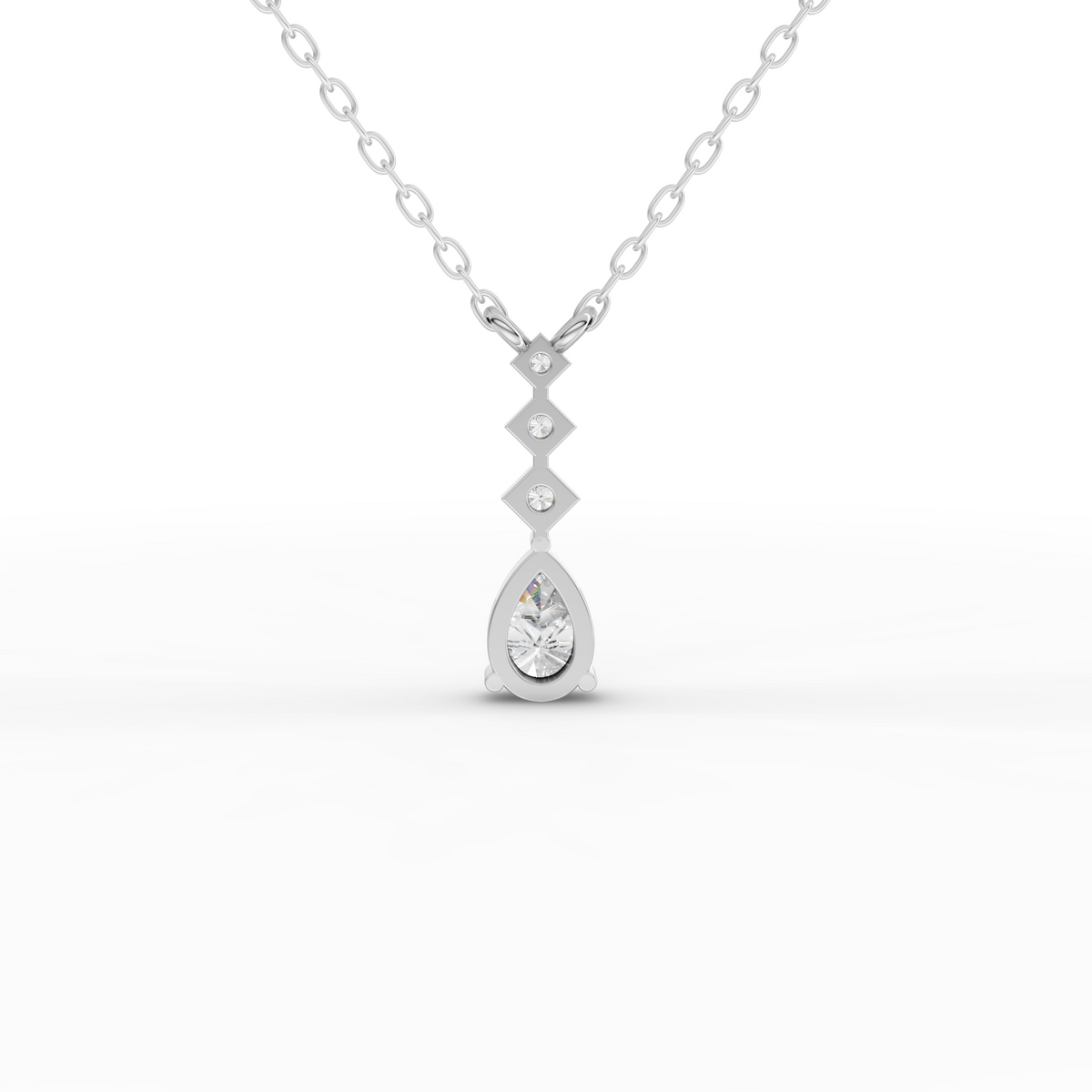 0.41 CT Pear Lab Grown Diamond Drop Necklace