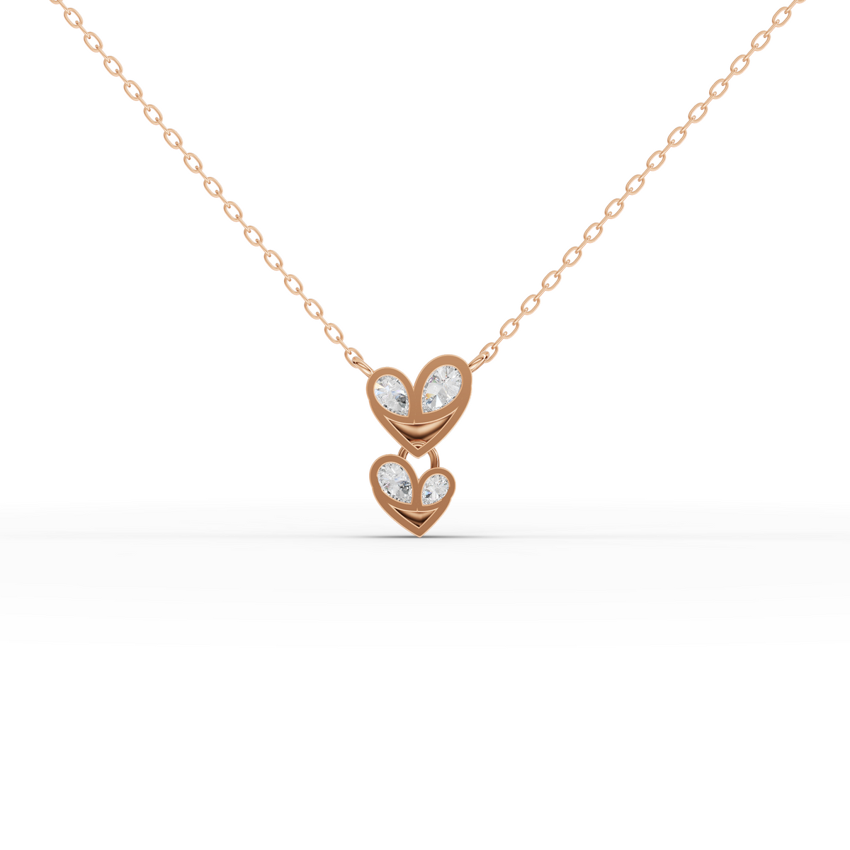 0.42 CT Double Heart Lab Grown Diamond Pendant, view 5