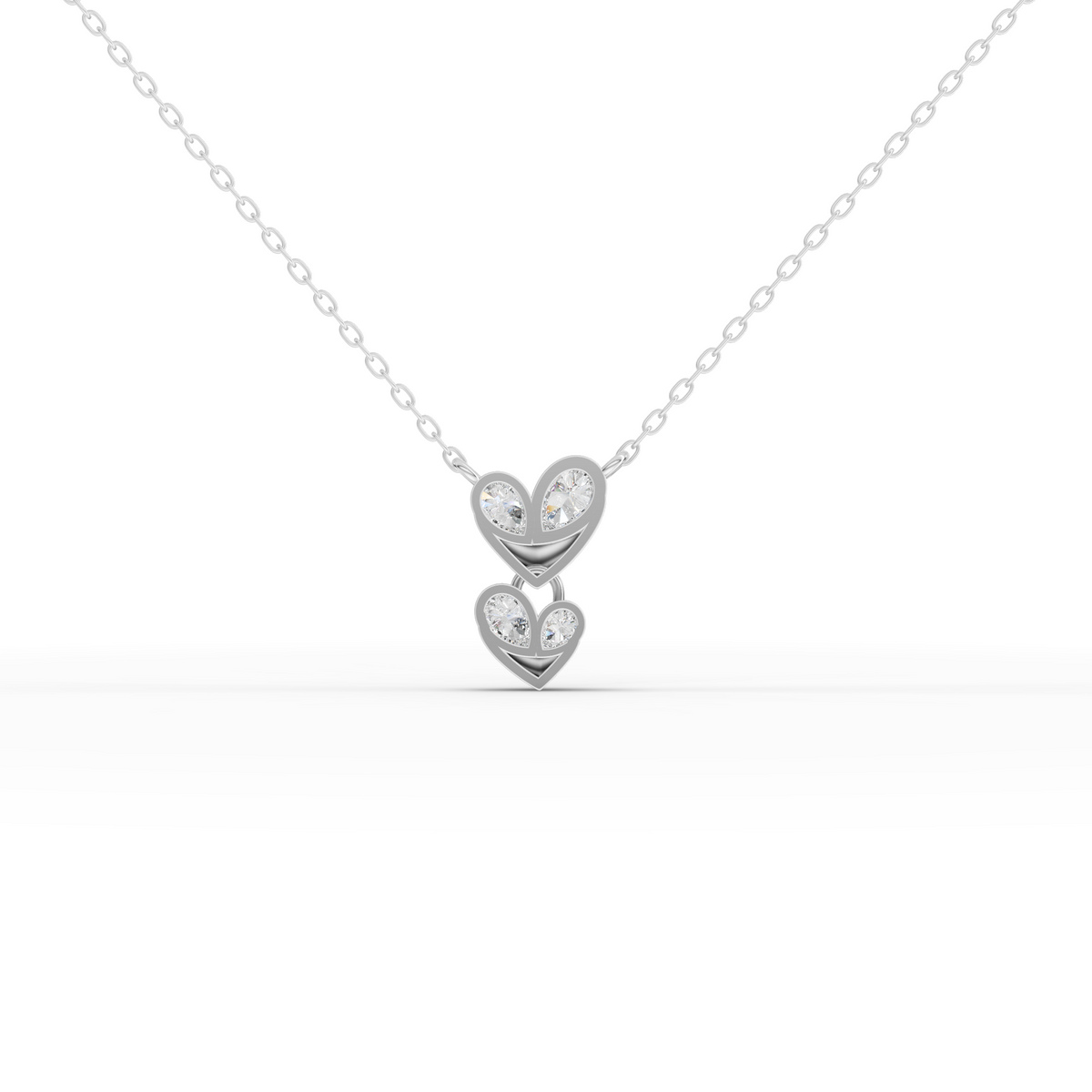 0.42 CT Double Heart Lab Grown Diamond Pendant