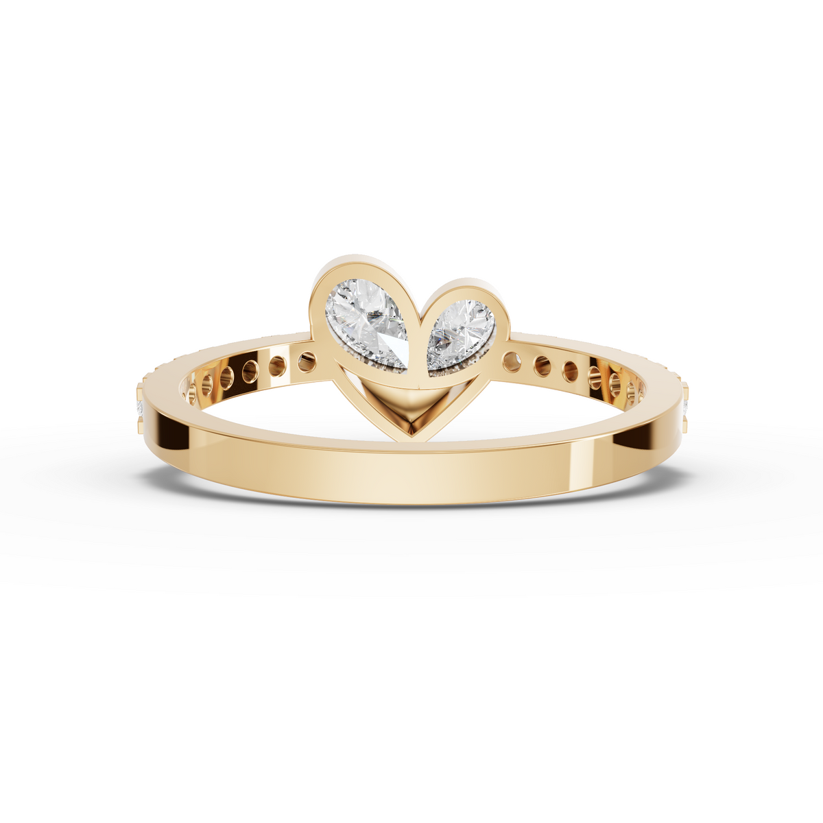 0.44 CT Open Heart Pavé Lab Grown Diamond Ring, view 3