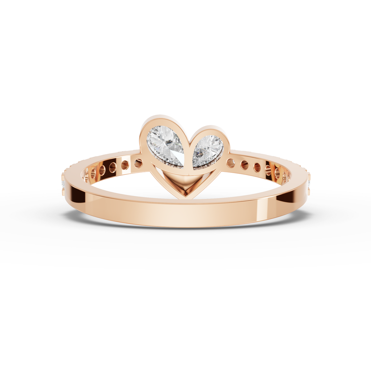 0.44 CT Open Heart Pavé Lab Grown Diamond Ring, view 6