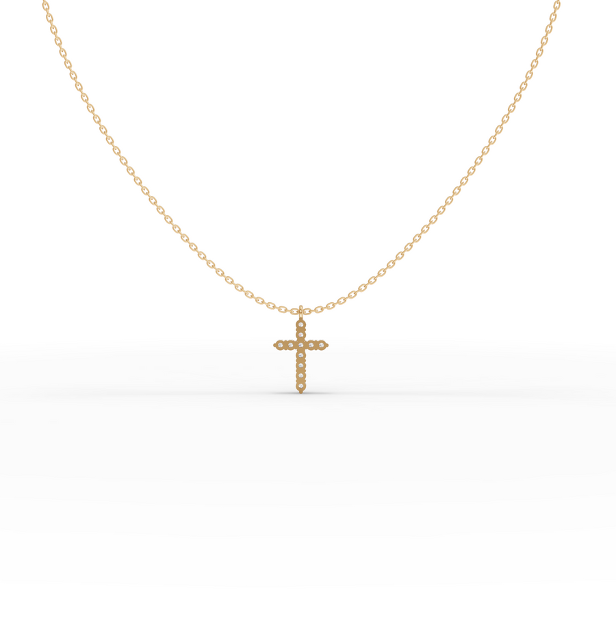 0.44 CT Round Lab Grown Diamond Cross Pendant Necklace, view 4