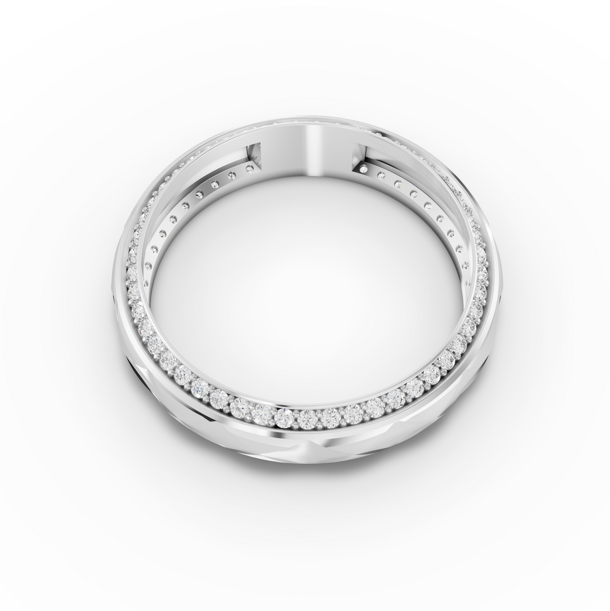 0.45 CT Faceted Lab Grown Diamond Wedding Band, view 2