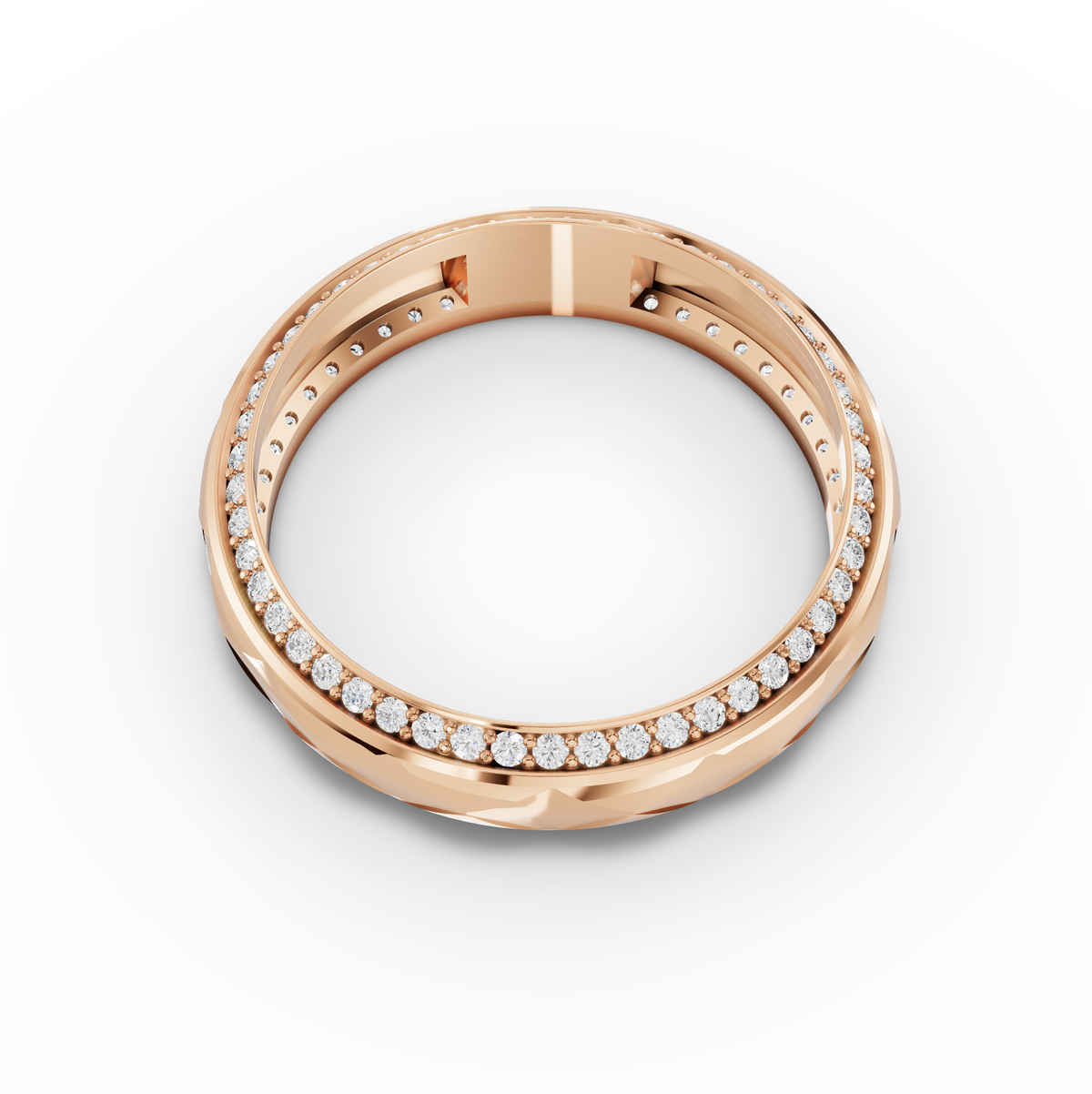 0.45 CT Faceted Lab Grown Diamond Wedding Band, view 6