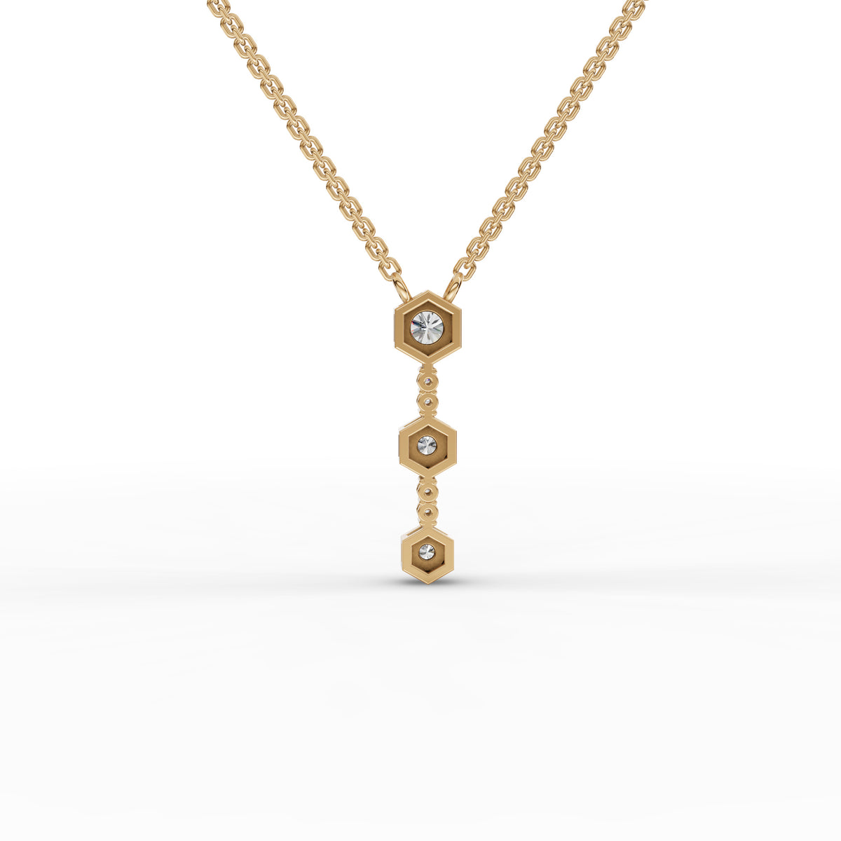 0.45 CT Hexagon Round Lab Grown Diamond Pendant, view 4
