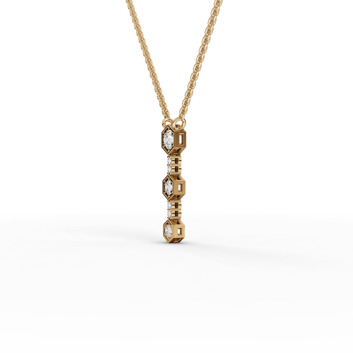 0.45 CT Hexagon Round Lab Grown Diamond Pendant, view 5