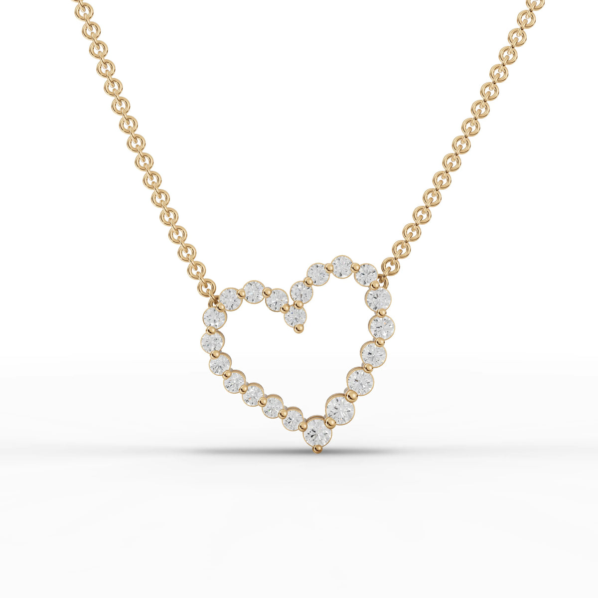 0.45 CT heart lab-grown diamond pendant yellow gold front