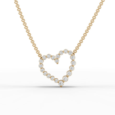 0.45 CT heart lab-grown diamond pendant yellow gold front