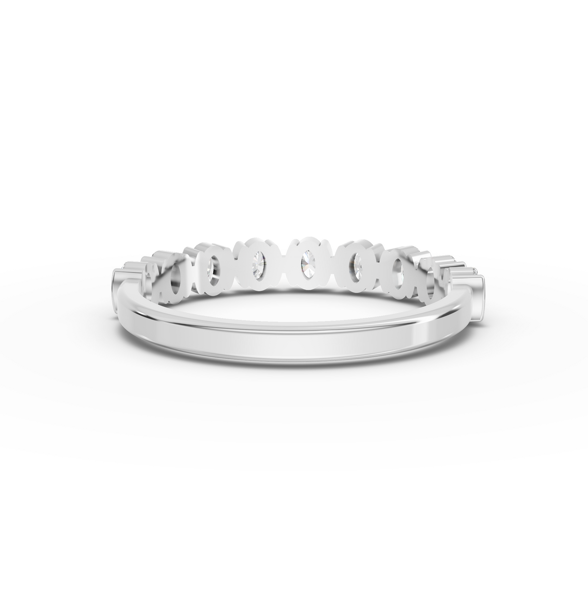 0.45 CT Oval Bezel Half Eternity Lab Grown Diamond Band, view 3