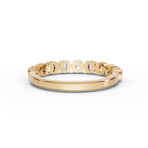 0.45 CT Oval Bezel Half Eternity Lab Grown Diamond Band, view 5