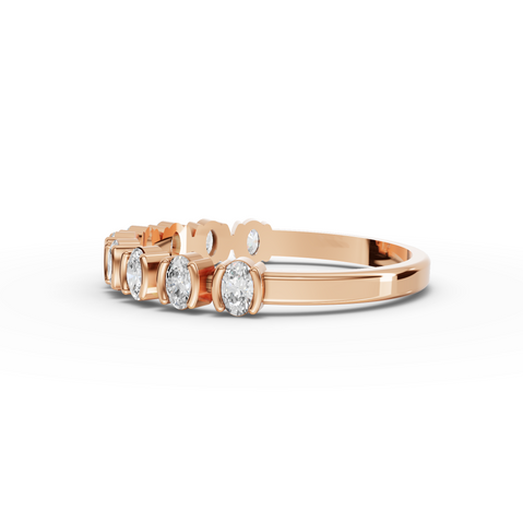 0.45 CT Oval Bezel Half Eternity Lab Grown Diamond Band, view 6