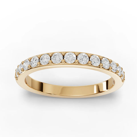 0.46 CT round lab-grown diamond half eternity ring yellow gold top view