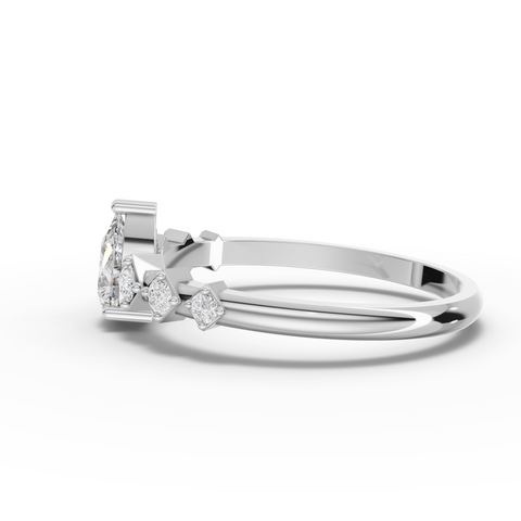 0.47 CT Pear Lab Grown Diamond Accent Ring, view 2