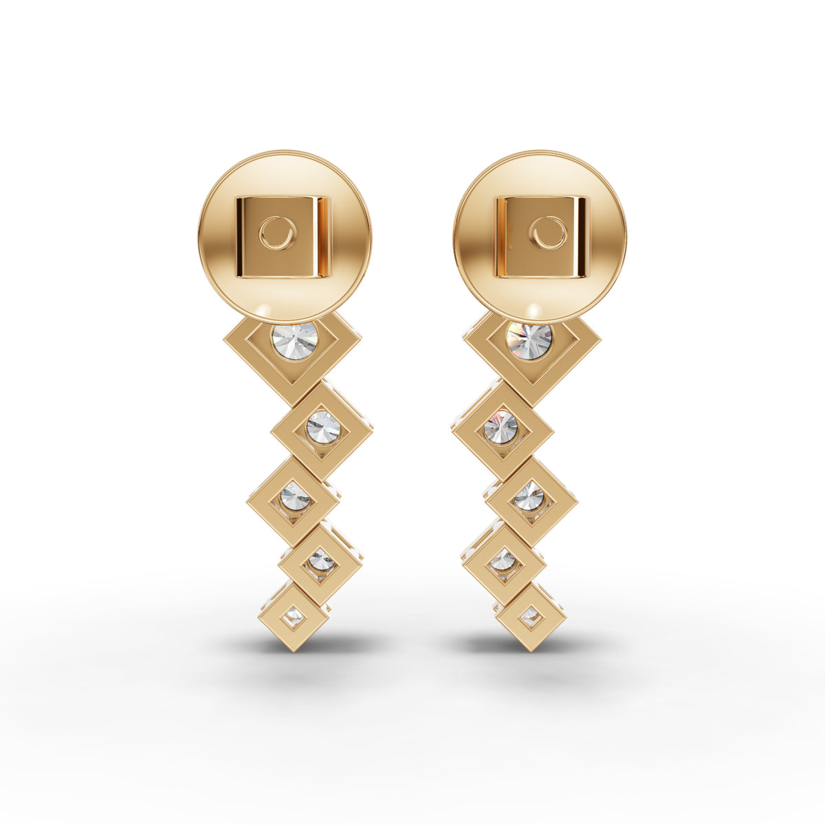 0.48 CT Stacked Round Lab Grown Diamond Drop Earrings, view 4