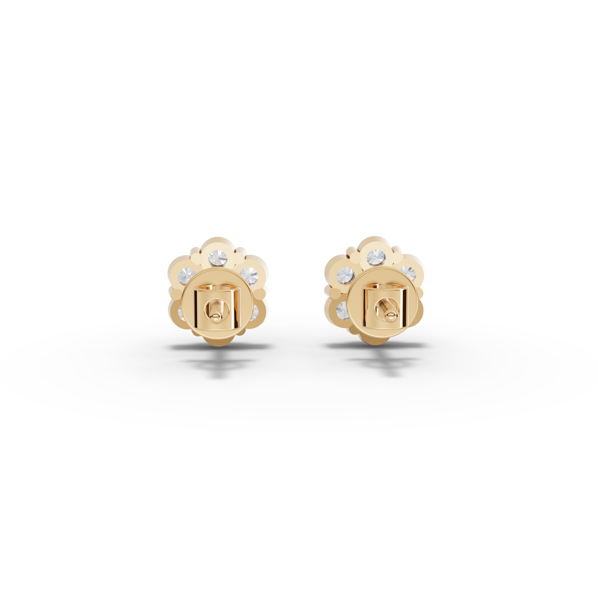0.49 CT Round Cluster Flower Lab Grown Diamond Stud Earrings, view 4