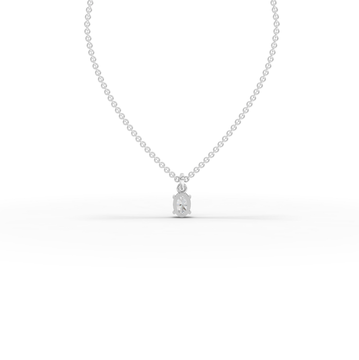 0.50 CT Oval Solitaire Lab Grown Diamond Pendant, view 2