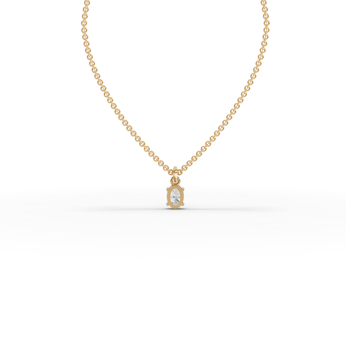0.50 CT Oval Solitaire Lab Grown Diamond Pendant, view 4