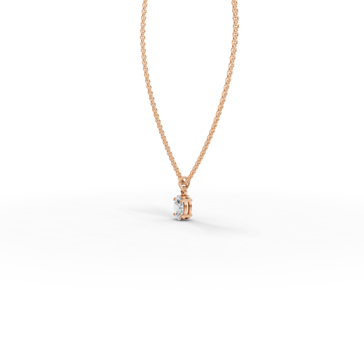 0.50 CT Oval Solitaire Lab Grown Diamond Pendant, view 5