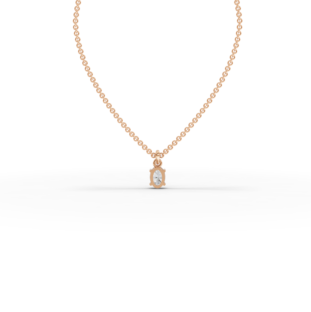0.50 CT Oval Solitaire Lab Grown Diamond Pendant, view 6