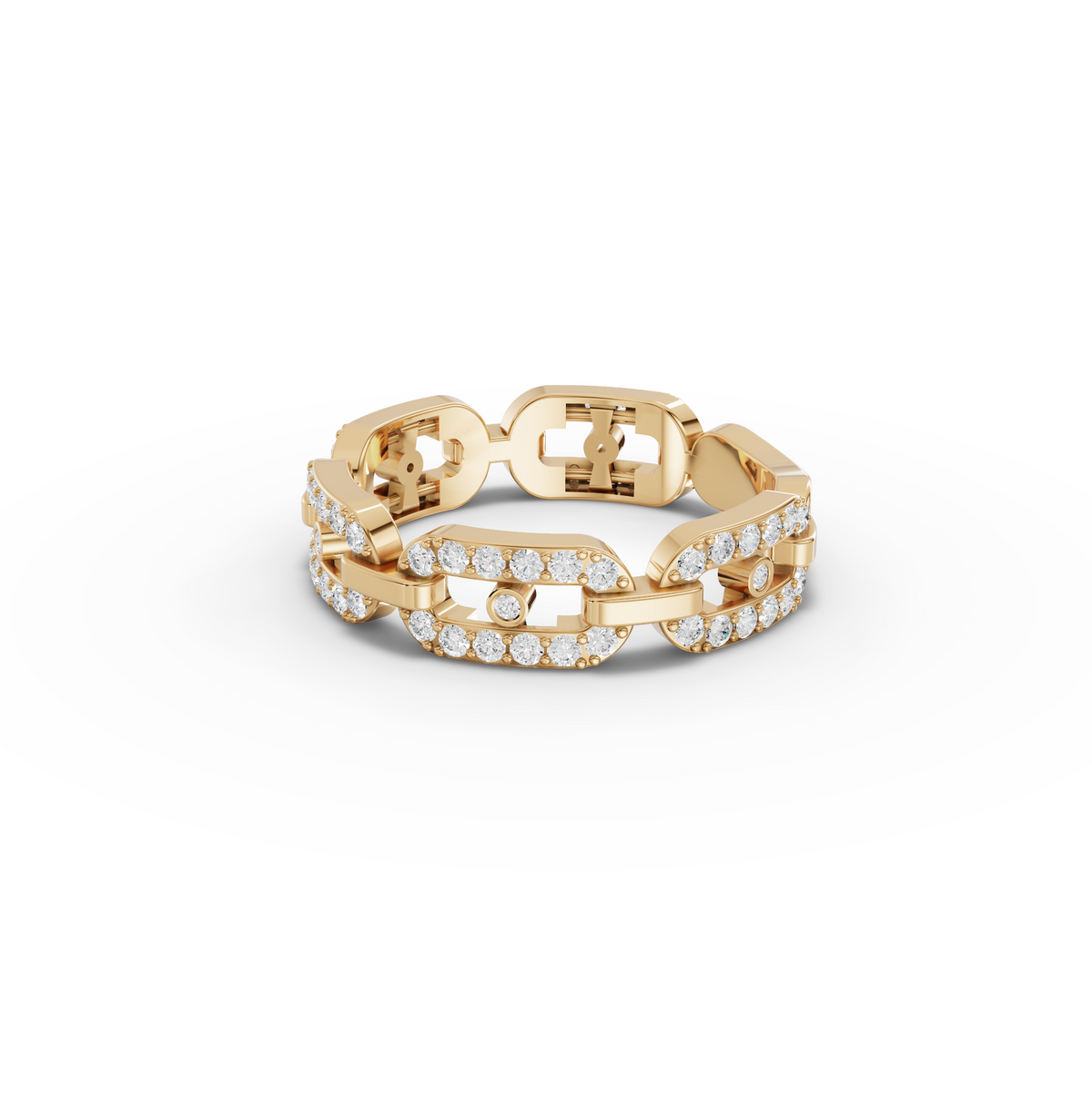 0.50 CT Pavé Cuban Link Lab Grown Diamond Ring, view 2