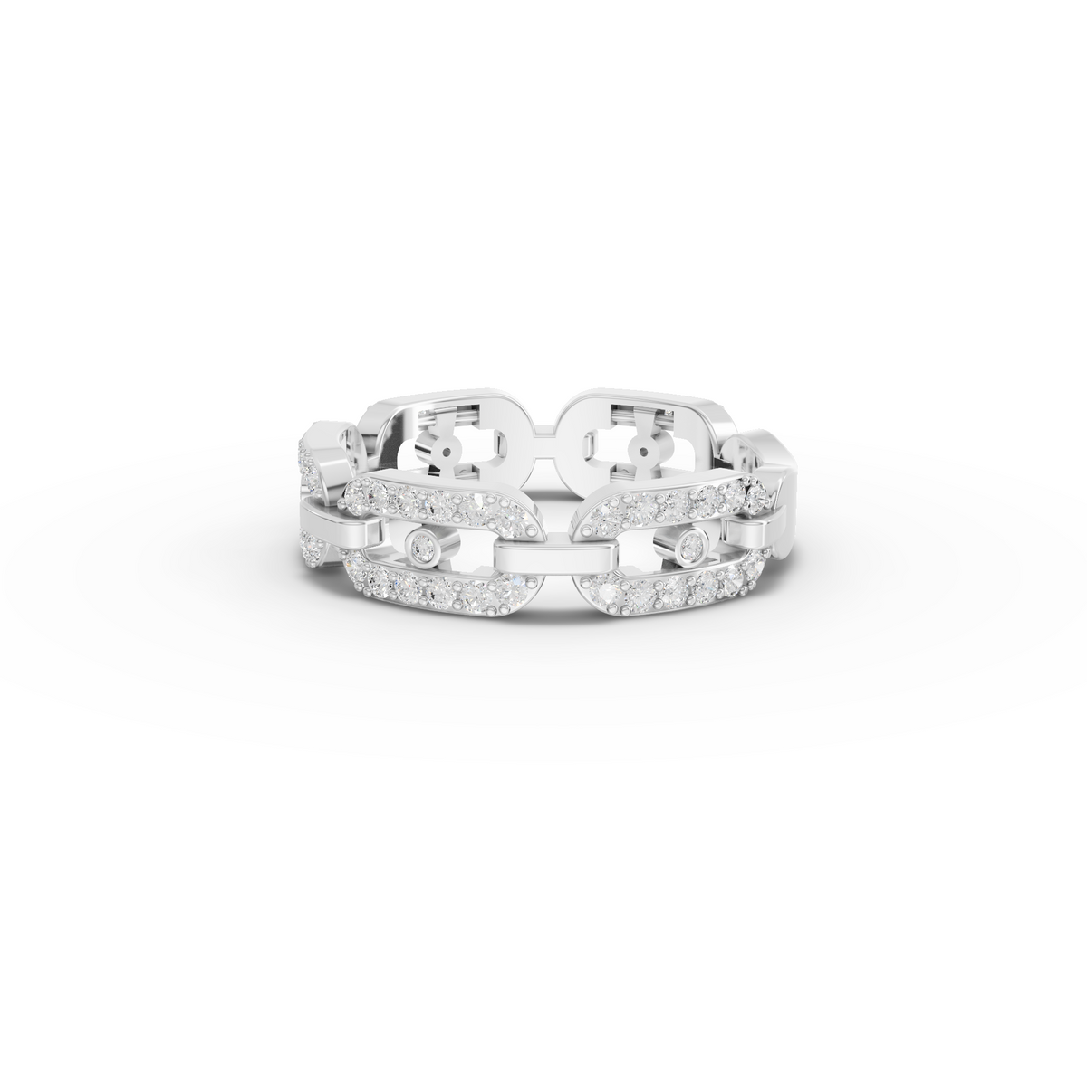 0.50 CT Pavé Cuban Link Lab Grown Diamond Ring