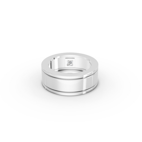 0.50 CT Princess Lab Grown Diamond Men's Wide Band Ring, view 3