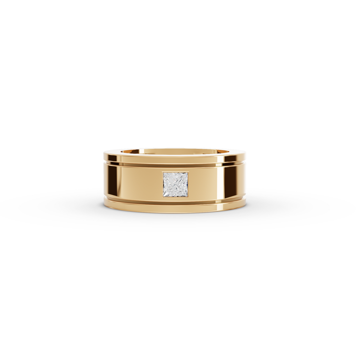 0.50 CT Princess Lab Grown Diamond Men's Wide Band Ring, view 4