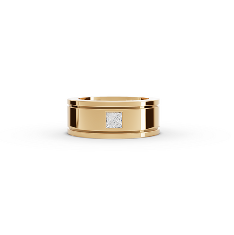 0.50 CT Princess Lab Grown Diamond Men's Wide Band Ring, view 4