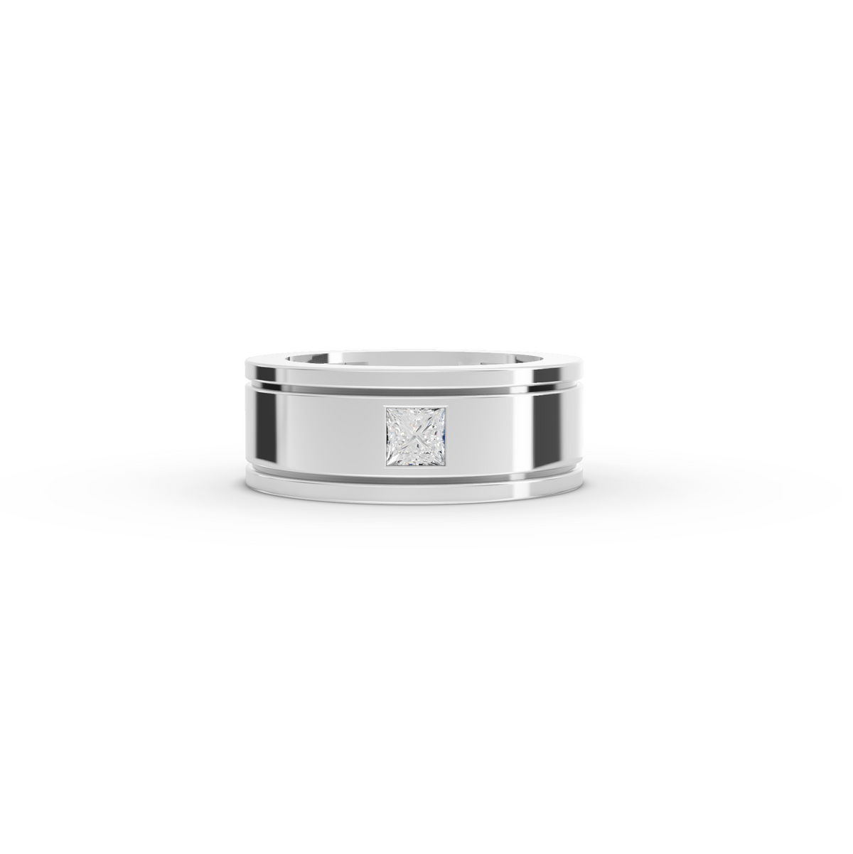 0.50 CT Princess Lab Grown Diamond Men's Wide Band Ring