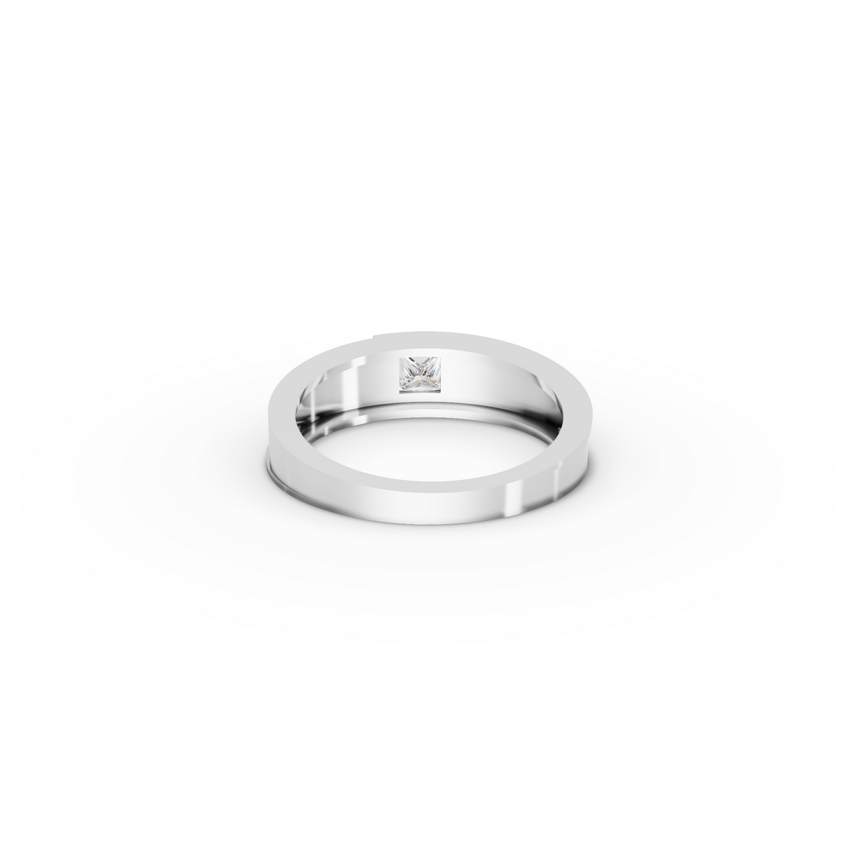 0.50 CT Princess Lab Grown Diamond Two-Tone Men’s Band, view 4