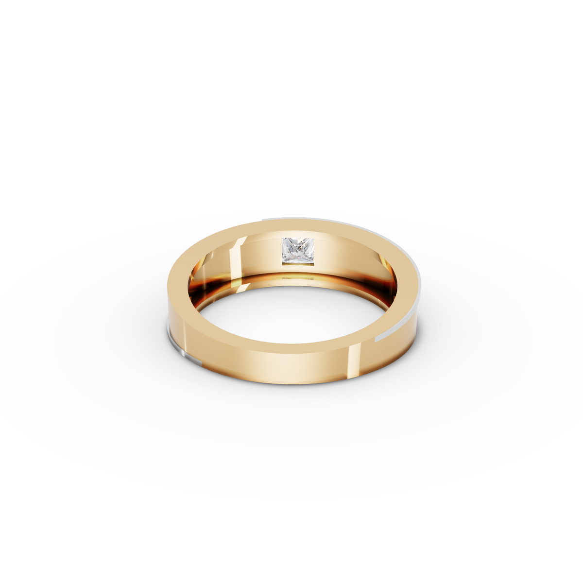 0.50 CT Princess Two-Tone Men’s Lab Grown Diamond Band, view 4