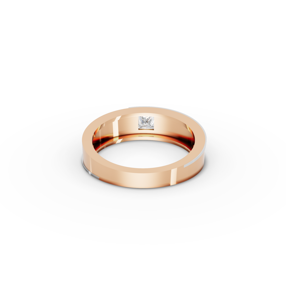 0.50 CT Princess Two-Tone Men’s Lab Grown Diamond Band, view 6