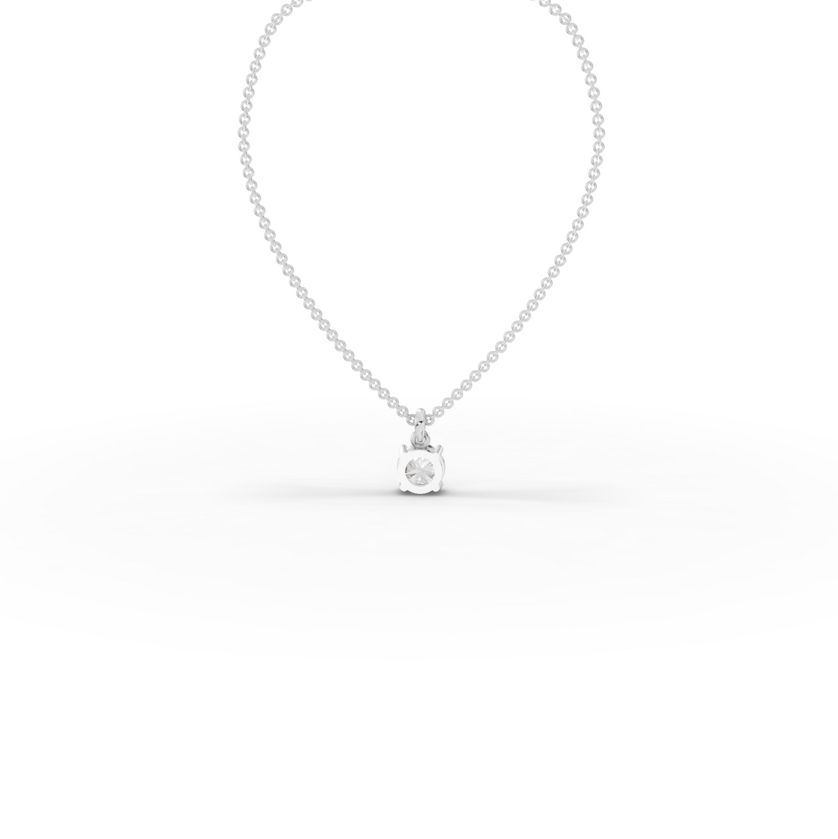 0.50 CT Round Basket Lab Grown Diamond Solitaire Pendant, view 2