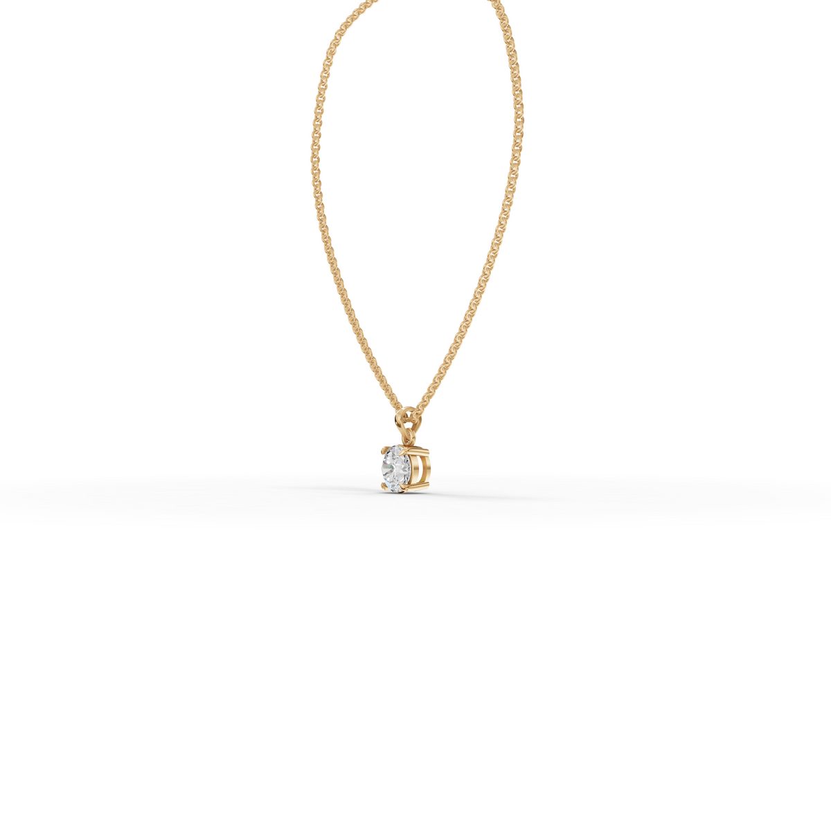 0.50 CT Round Basket Lab Grown Diamond Solitaire Pendant, view 3