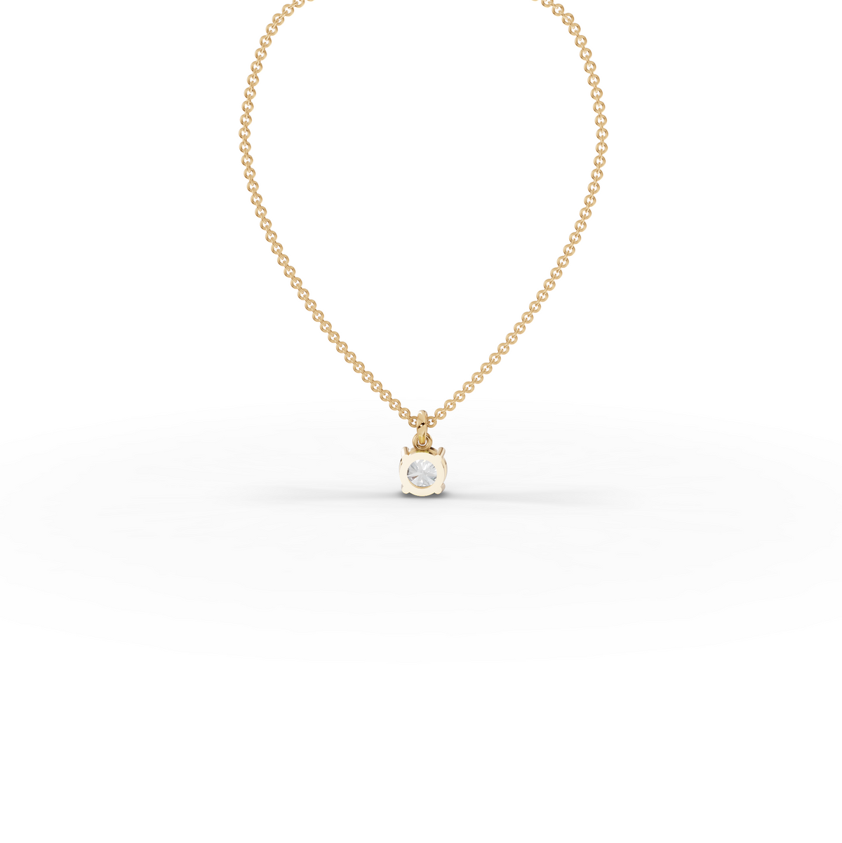 0.50 CT Round Basket Lab Grown Diamond Solitaire Pendant, view 4