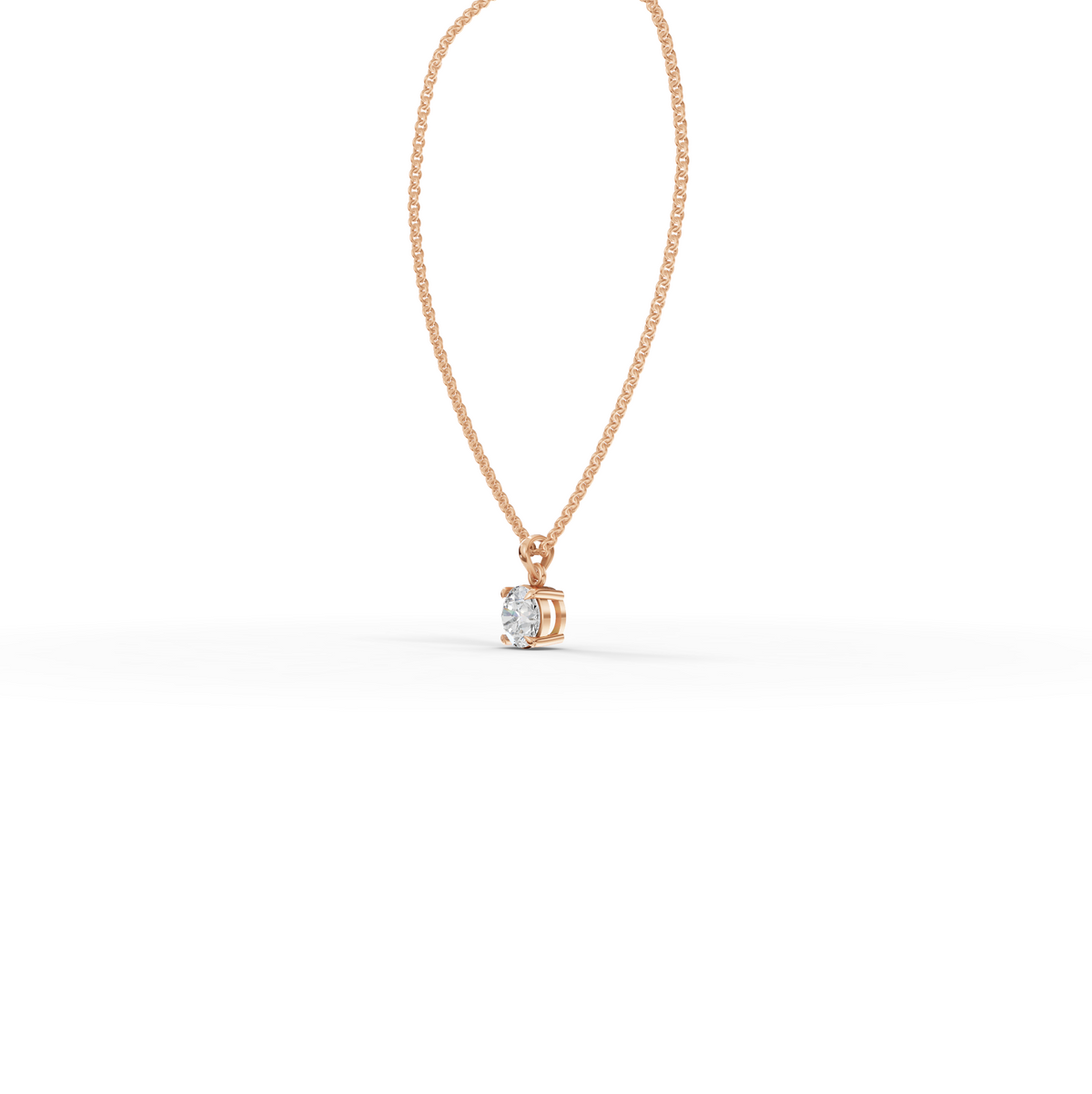 0.50 CT Round Basket Lab Grown Diamond Solitaire Pendant, view 5