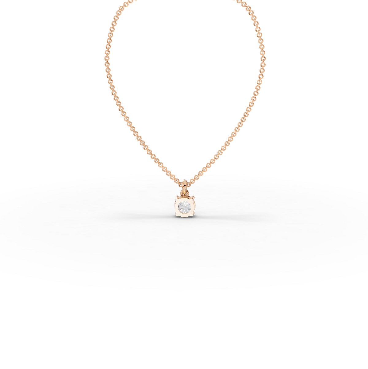 0.50 CT Round Basket Lab Grown Diamond Solitaire Pendant, view 6