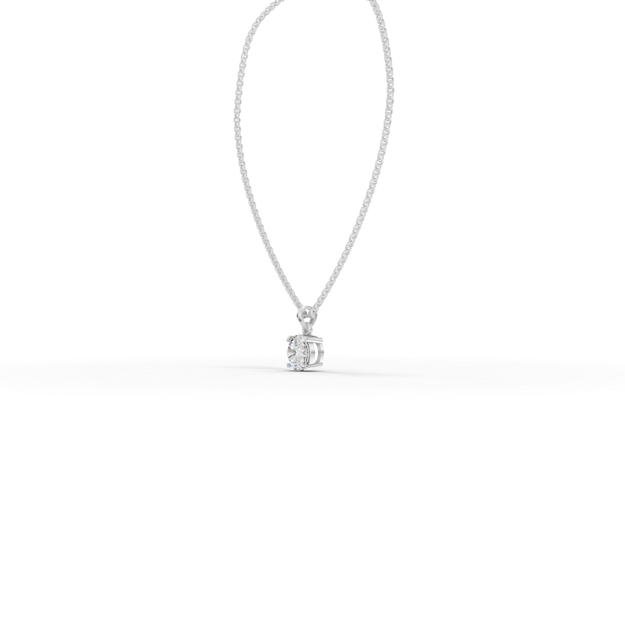 0.50 CT Round Basket Lab Grown Diamond Solitaire Pendant