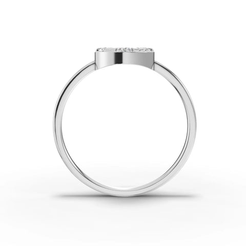0.50 Ct Round Bezel Cluster Lab Grown Diamond Ring in white gold, close-up