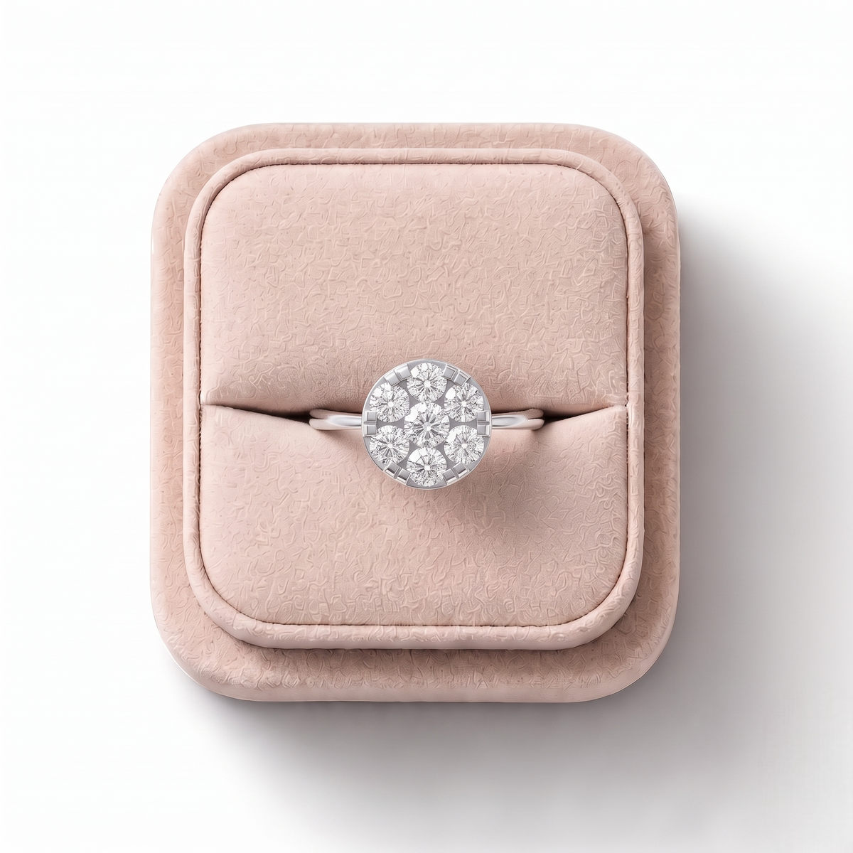 0.50 Ct Round Bezel Cluster Lab Grown Diamond Ring