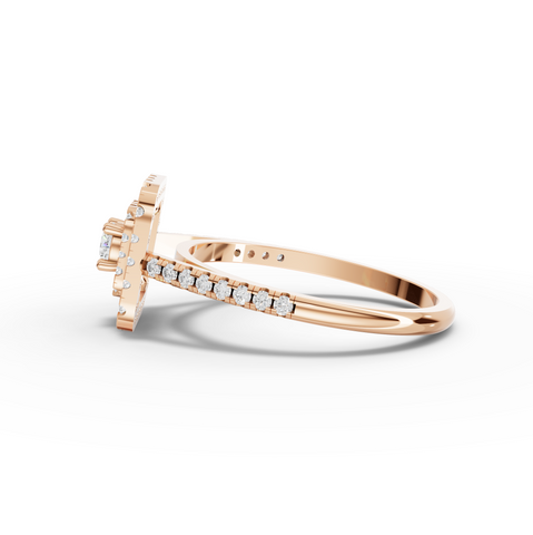 0.50 CT Round Double Halo Lab Grown Diamond Ring, view 6