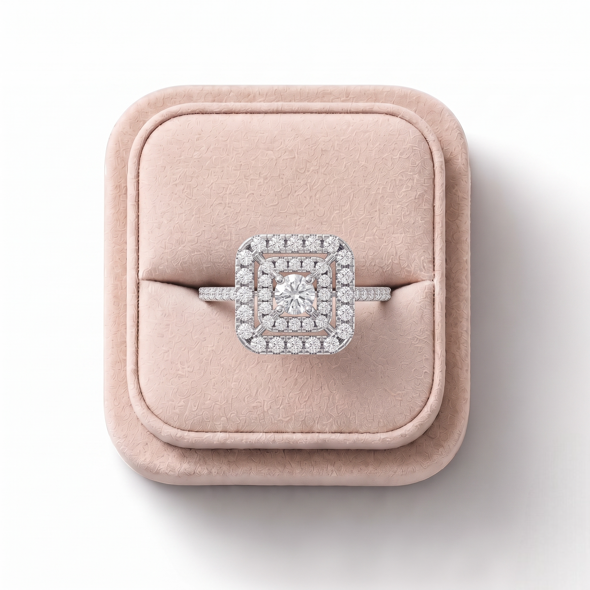 0.50 CT Round Double Halo Lab Grown Diamond Ring