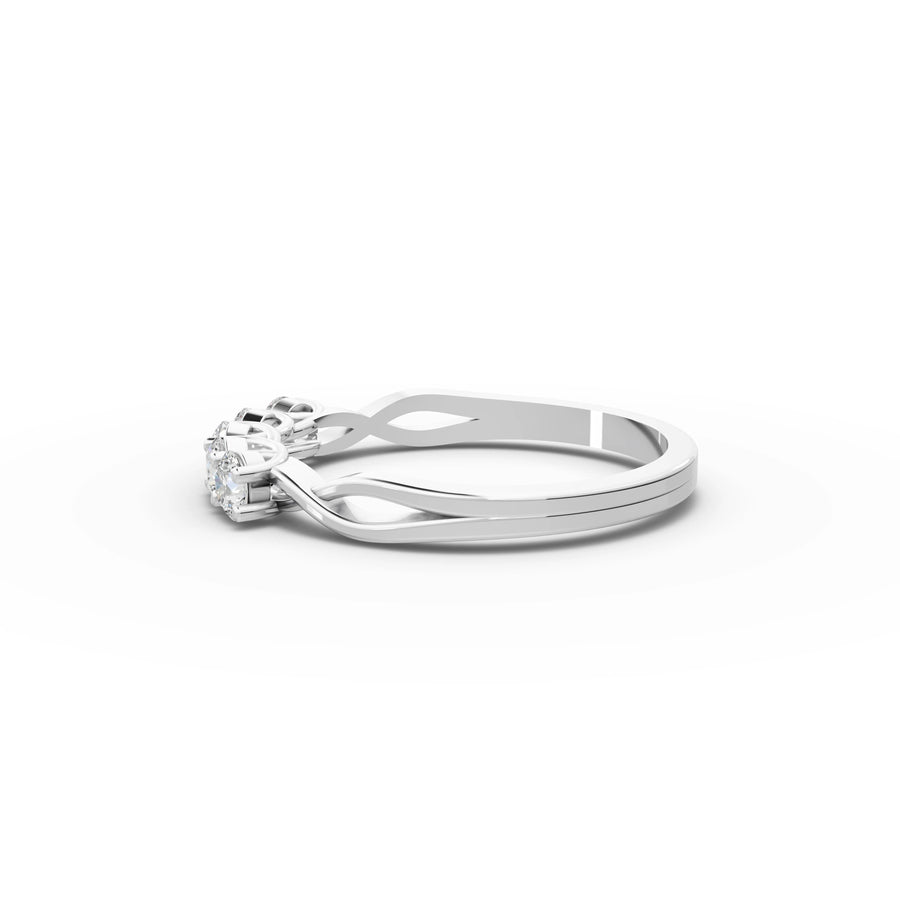 0.50 CT Round Five Stone Statement Lab Grown Diamond Ring in white gold, view 2