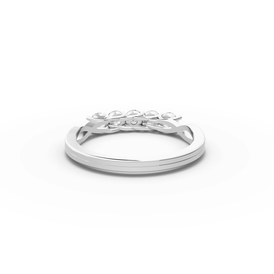 0.50 CT Round Five Stone Statement Lab Grown Diamond Ring in white gold, view 3