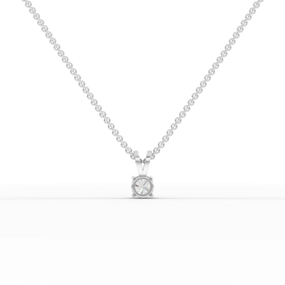 0.50 Ct Round Solitaire Lab Grown Diamond Pendant in white gold, close-up