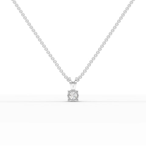 0.50 Ct Round Solitaire Lab Grown Diamond Pendant in white gold, close-up
