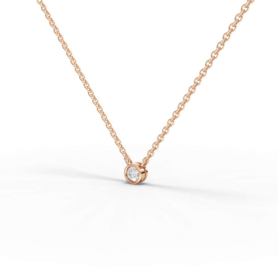0.50 CT Solitaire Round Bezel Lab Grown Diamond Pendant, view 5