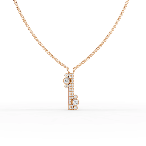 0.52 CT Round Bezel Pavé Lab Grown Diamond Necklace, view 4