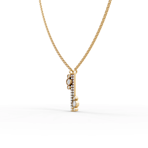 0.52 CT Round Bezel Pavé Lab Grown Diamond Necklace, view 7